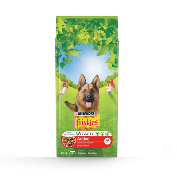 Friskies Active 15 kg hrana granule za pse govedina i povrće cena