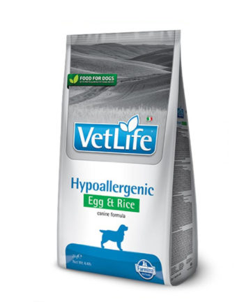 vet life dog hypoallergenic egg & rice