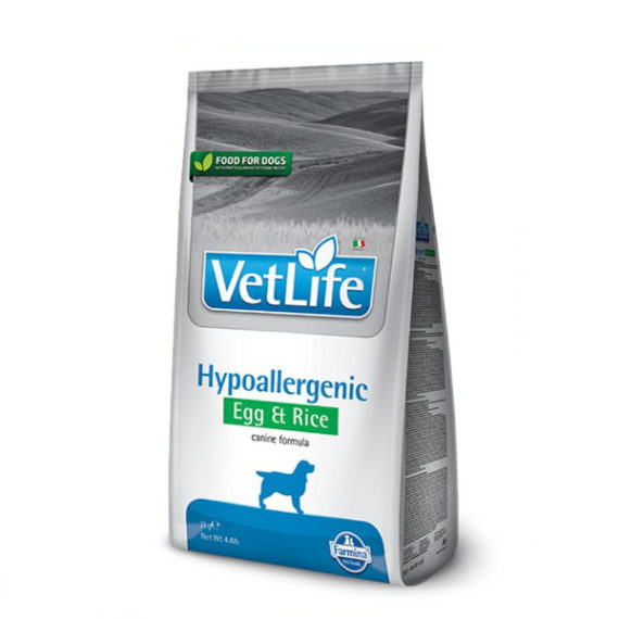 vet life dog hypoallergenic egg & rice