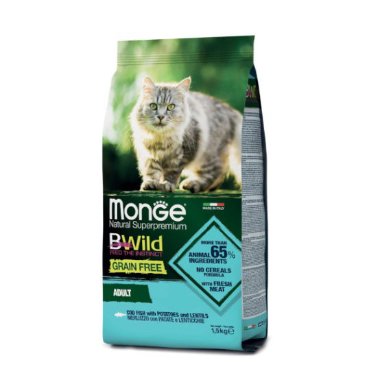 Monge BWild GF Adult Cat Bakalar 1,5 kg